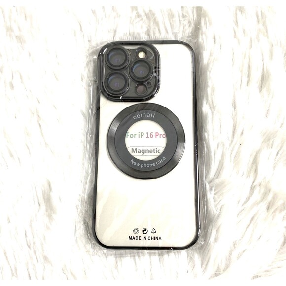 Phone Case For iPhone 16 Pro Cover Clear Black Magnetic - Picture 1 of 10